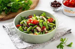 Теплый салат с фасолью Теплый салат с фасолью