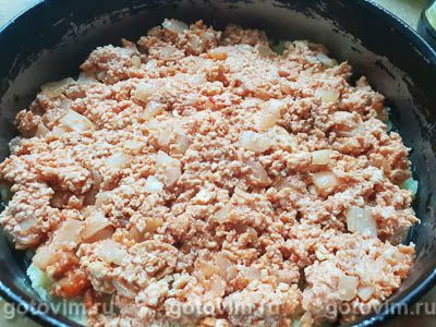 Запеканка из картофельного пюре с куриным фаршем