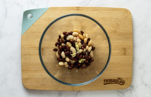 Теплый салат с фасолью Теплый салат с фасолью