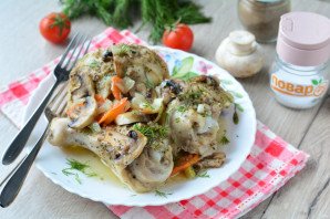Курица с грибами в фольге Курица с грибами в фольге