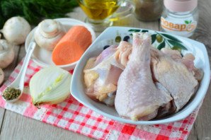 Курица с грибами в фольге Курица с грибами в фольге