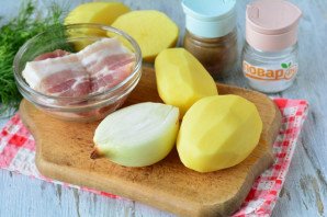 Жареная картошка с грудинкой Жареная картошка с грудинкой