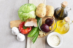 Салат с картошкой фри