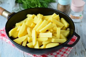 Жареная картошка с грудинкой Жареная картошка с грудинкой