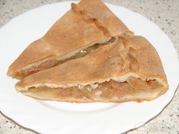 Рецепт: Бездрожжевой пирог с яблоками - На сметане Рецепт: Бездрожжевой пирог с яблоками - На сметане