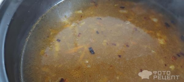 Рецепт: Фасолевый суп на курином бульоне - с консервированной фасолью в томате