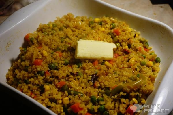 Рецепт: Окорочка во французском стиле с булгуром - с вялеными помидорами, моцареллой и базиликом