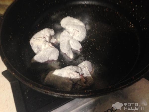 Рецепт: Печень куриная с яблоками - В моем исполнении.