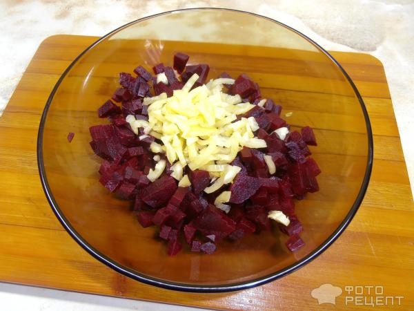 Рецепт: Салат из вареной свеклы - с цветной капустой