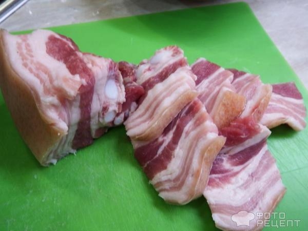 Рецепт: Жареная свиная грудинка с картошкой и луком - вкусно и по-домашнему