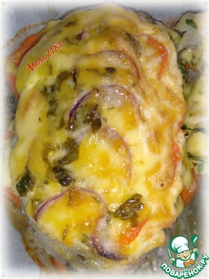 Запечённый стейк трески с морковью