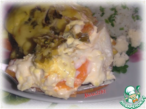 Запечённый стейк трески с морковью