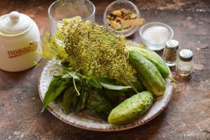 Огурцы с базиликом на зиму Огурцы с базиликом на зиму