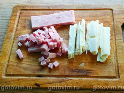 Цукини (или кабачки), запечённые с ветчиной и грибами