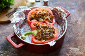 Болгарский перец фаршированный куриной печенью Болгарский перец фаршированный куриной печенью