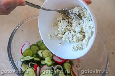 Салат из редиса, огурца и козьего сыра Салат из редиса, огурца и козьего сыра
