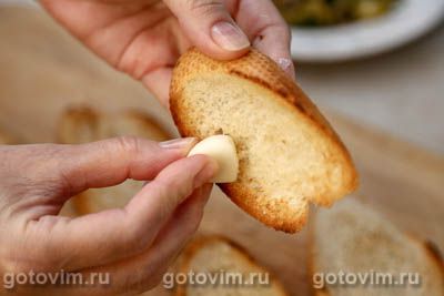 Брускетта с запеченным перцем и творожным сыром Брускетта с запеченным перцем и творожным сыром