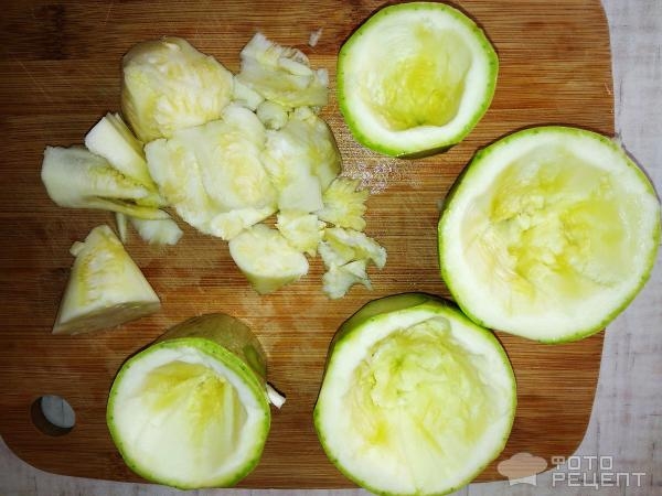 Рецепт: Кабачки "Пенечки" - С сырно-яичной начинкой: быстро и вкусно