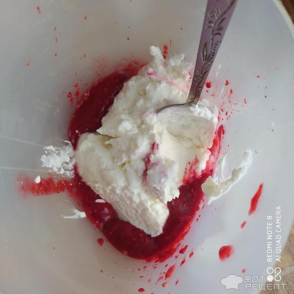 Рецепт: Малиновое суфле - Летний десерт, с творогом