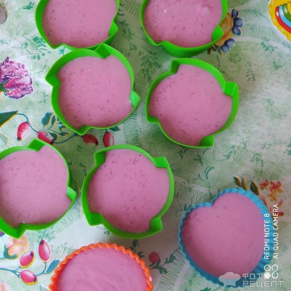 Рецепт: Малиновое суфле - Летний десерт, с творогом