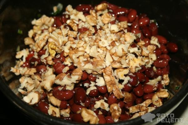 Рецепт: Салат с фасолью - В грузинском стиле Рецепт: Салат с фасолью - В грузинском стиле