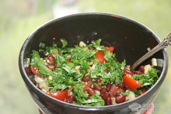 Рецепт: Салат с фасолью - В грузинском стиле Рецепт: Салат с фасолью - В грузинском стиле
