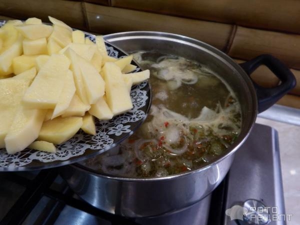 Рецепт: Суп из кабачка - Легкий супчик на мясном бульоне