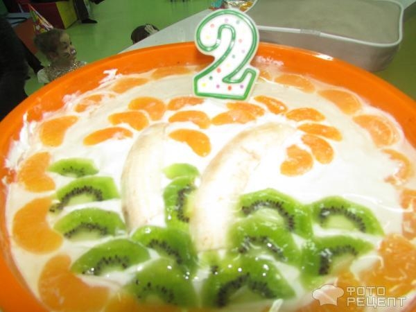 Рецепт: Торт для детей от двух лет - пекла на день рождения