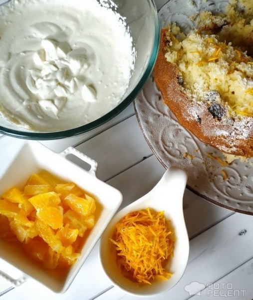 Рецепт: Трайфл в стакане - апельсиновый