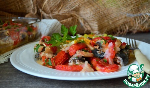 Скумбрия по-болгарски в винном соусе Скумбрия по-болгарски в винном соусе