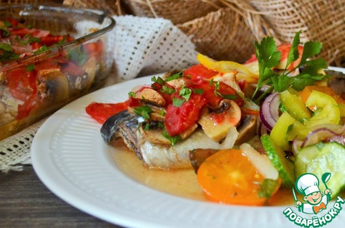 Скумбрия по-болгарски в винном соусе Скумбрия по-болгарски в винном соусе