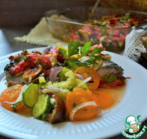 Скумбрия по-болгарски в винном соусе Скумбрия по-болгарски в винном соусе