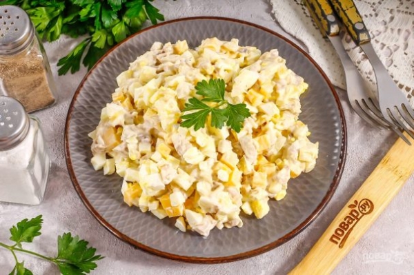 Салат из курицы с сыром Салат из курицы с сыром