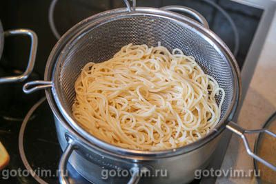 Макароны с беконом и кабачками Макароны с беконом и кабачками