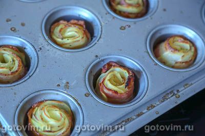 Розочки из картофеля с беконом
