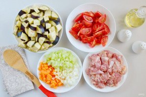 Рагу из баклажанов с курицей Рагу из баклажанов с курицей