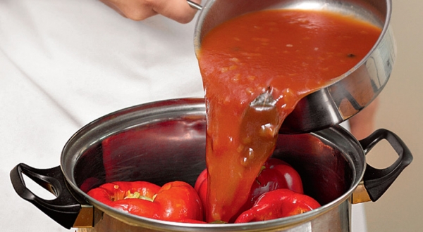 Перец, фаршированный баклажанами, пошаговый рецепт с фото