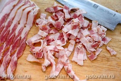 Макароны с беконом и кабачками Макароны с беконом и кабачками