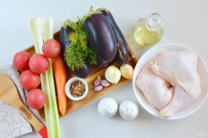 Рагу из баклажанов с курицей Рагу из баклажанов с курицей