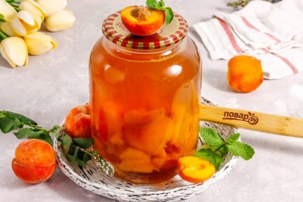 Компот из персиков на зиму Компот из персиков на зиму