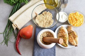 Закуска из лаваша с курицей