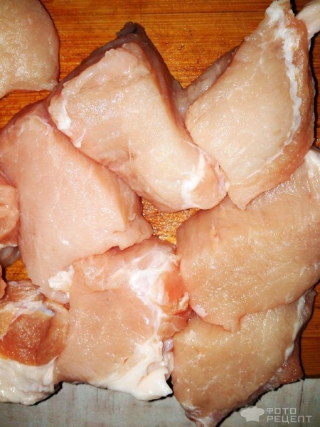 Рецепт: Быстро маринованный шашлык - Из свинины, маринованный растительным маслом и майонезом