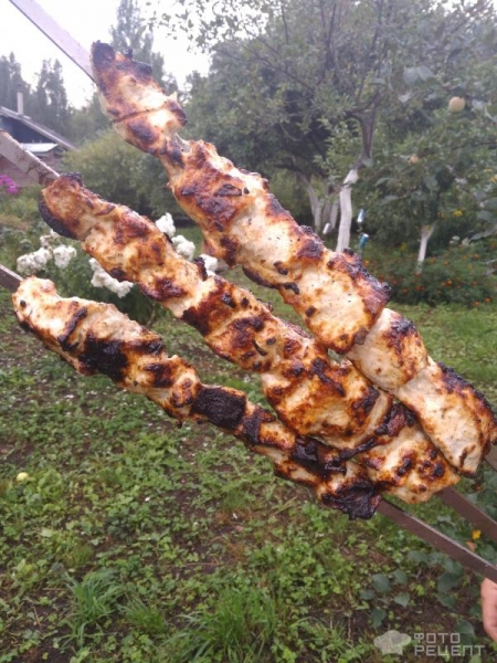 Рецепт: Быстро маринованный шашлык - Из свинины, маринованный растительным маслом и майонезом