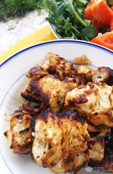 Рецепт: Быстро маринованный шашлык - Из свинины, маринованный растительным маслом и майонезом