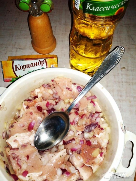 Рецепт: Быстро маринованный шашлык - Из свинины, маринованный растительным маслом и майонезом