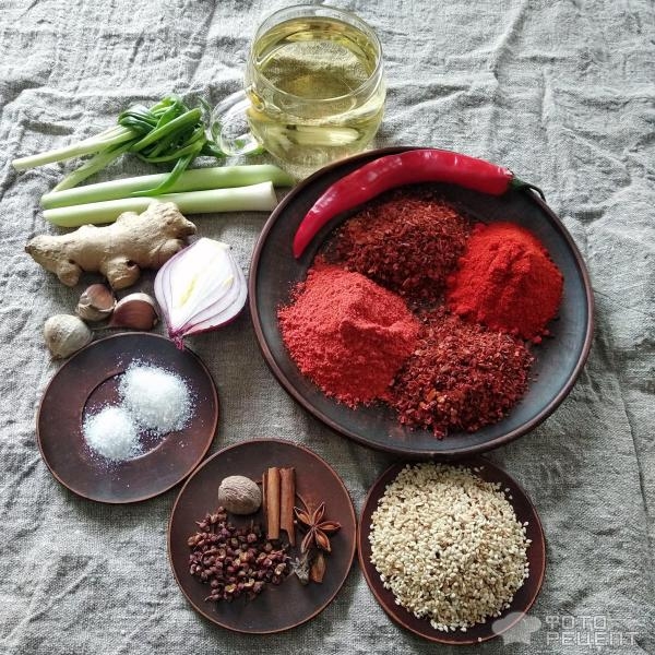 Рецепт: Чили масло Хун Ю - китайское пряное красное масло