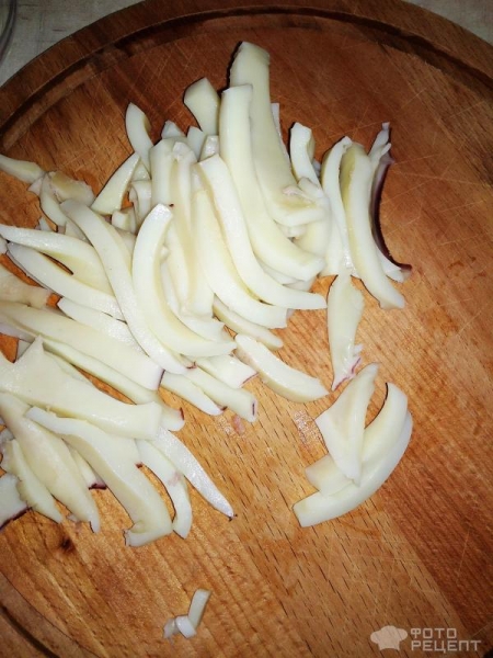 Рецепт: Кальмар жареный в сметане - Нежнейший и вкусный: в сметанно- соевом соусе