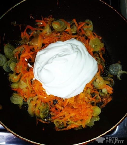 Рецепт: Кальмар жареный в сметане - Нежнейший и вкусный: в сметанно- соевом соусе