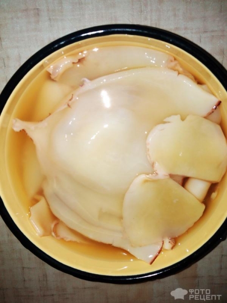 Рецепт: Кальмар жареный в сметане - Нежнейший и вкусный: в сметанно- соевом соусе