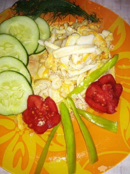 Рецепт: Кальмар жареный в сметане - Нежнейший и вкусный: в сметанно- соевом соусе